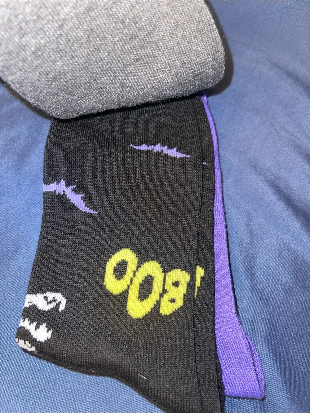 Pixar Men's Crew Socks - Purple Mike Wazowski Horror Graphic